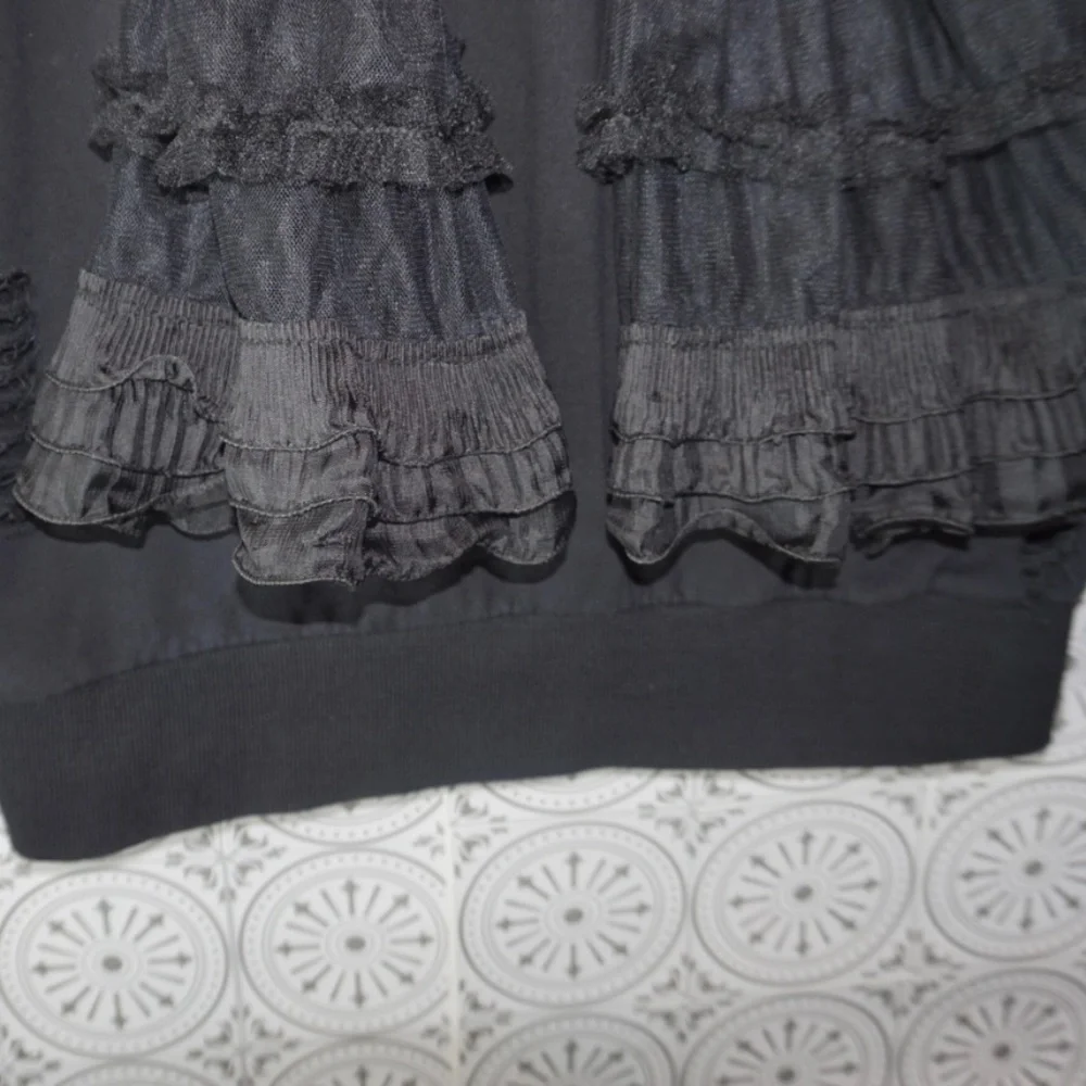 Seek The Label, Distressed Sweatshirt with Sheer Bell Sleeves - Picture 7 of 7
